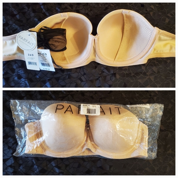Parfait Bra 36-D Beige Multi-way Strapless Elise P60915 Straps Included NWT - Picture 2 of 8